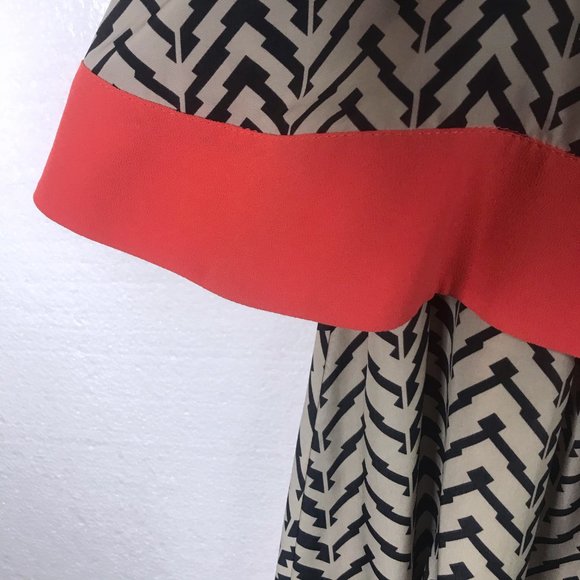 THML Sz S Chevron Flounce Layered Sleeveless Dres - Picture 6 of 8